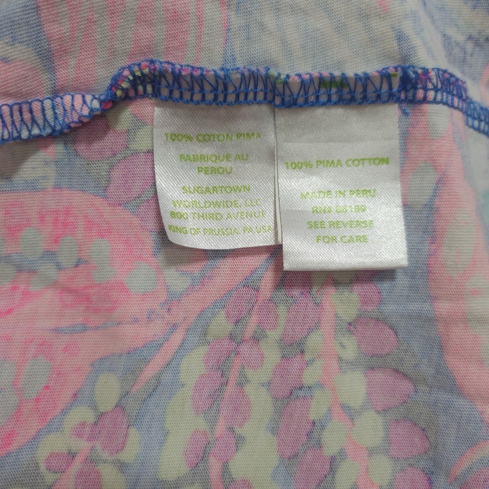 Lilly Pulitzer Amina Fantasy Garden Designer Floral Dress Size XS Pima Cotton - Picture 7 of 8